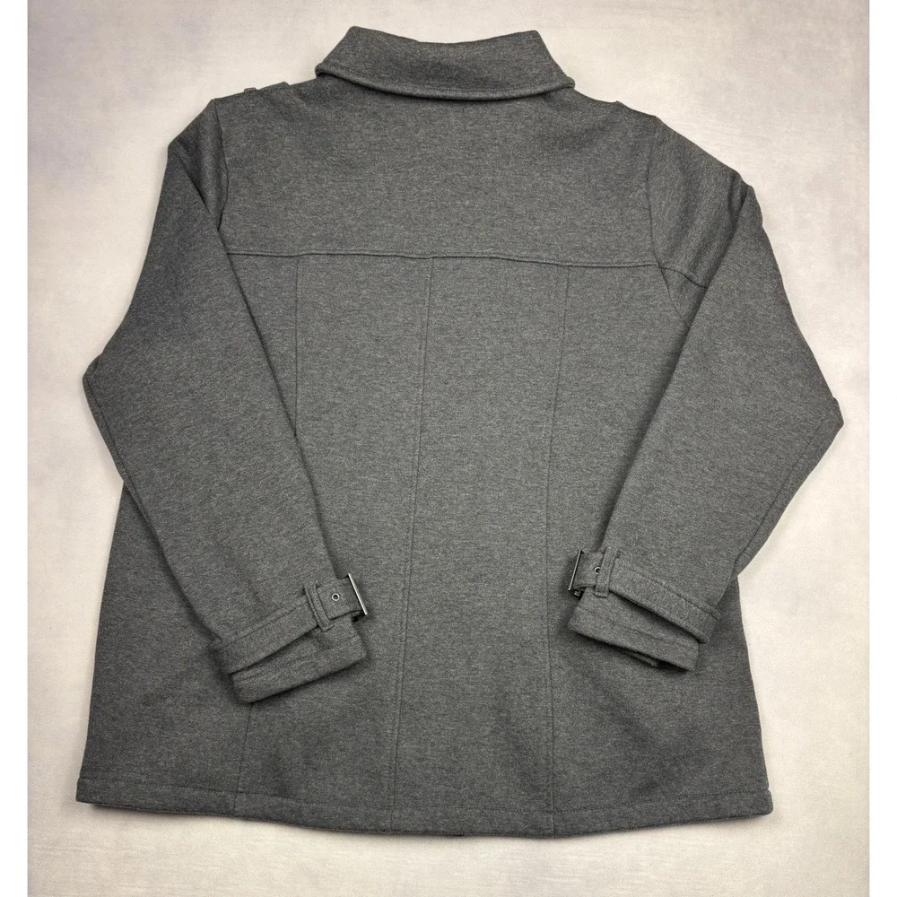 Torrid Grey‎ Fleece Lined Sweatshirt Peacoat Jacket Plus Size 2 2X 15981806